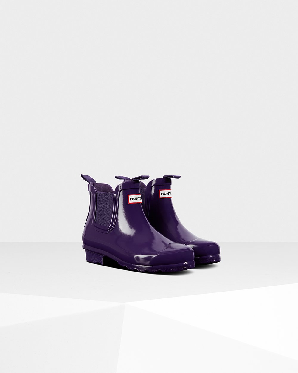 Kids Hunter Original Big Gloss | Chelsea Boots Blue Purple | NZ-52184-XRWO